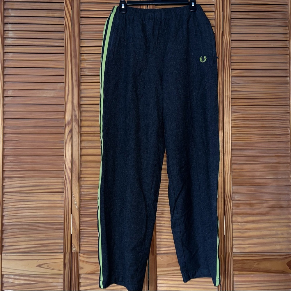 Fred Perry Taped Wool Blend Gray Track Pants‎ Size 38”